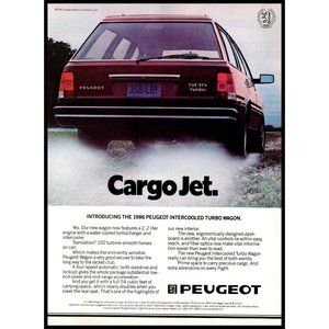 1986 Peugeot 505 Turbo Wagon Vintage Print Ad Turbo Jet Wall Art Photo